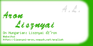 aron lisznyai business card